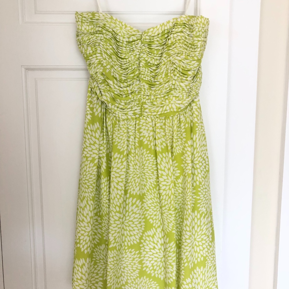 Shoshanna Strapless Silk Floral Dress